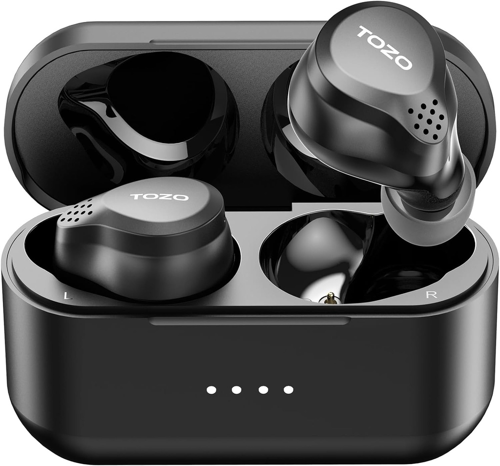 TOZO New NC7 All-Function Hibrid Active Zgomot Anularea ureche fără fir, Bluetooth 5.3 Căști cu Ultra Long 72H Playtime, in-Ear Detection, App Personalization, Imersive Sound Deep Bass Headset