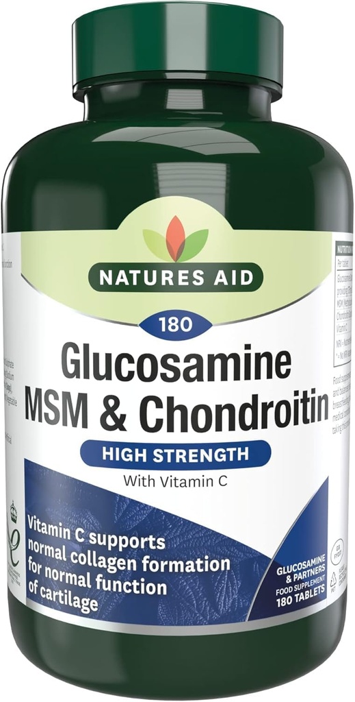 Ajutor natural Glucosamină 500mg, MSM 500mg + Chondroitin 100mg 180 comprimate