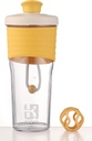 2 Generație Shaker flacon pentru proteine cu bila de amestecare - Perfect pentru antrenamente și utilizare exterioară, 24-Ounces Whey Shaker de proteine cu măsurare clară (Orang)