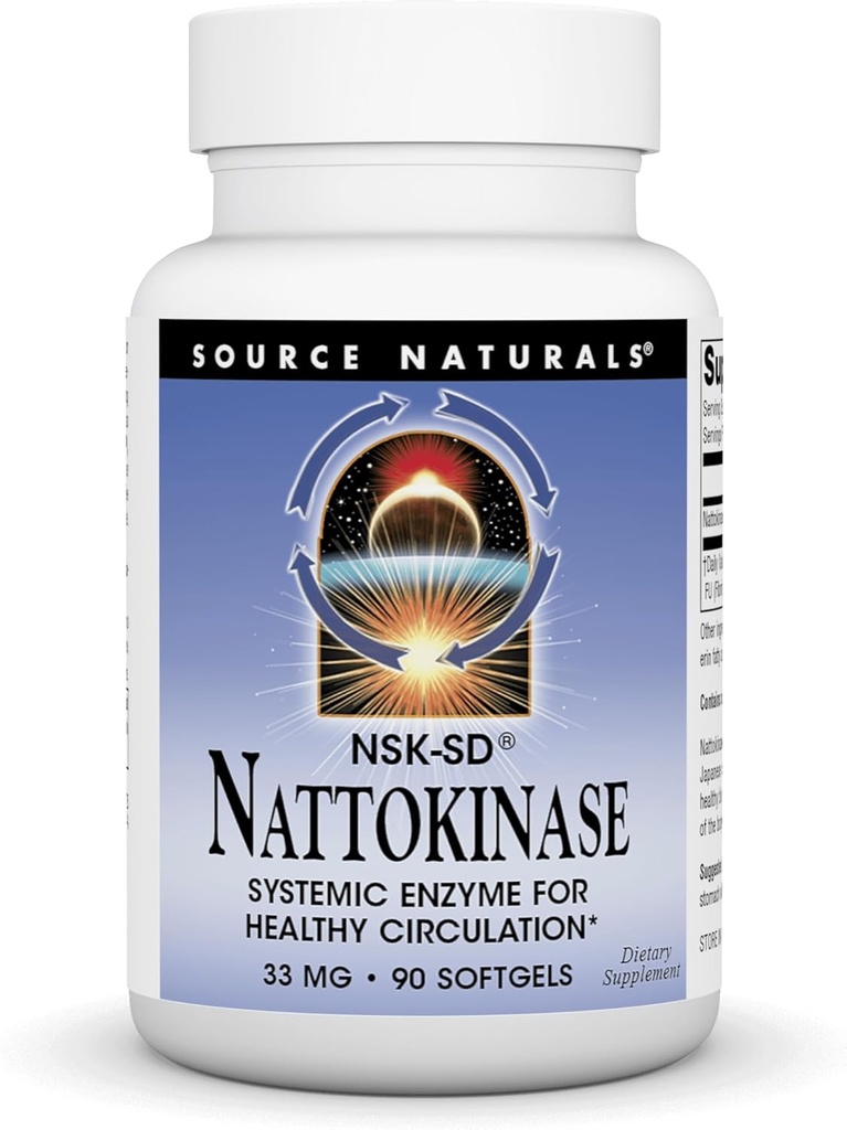 Naturals sursă Nattokinaza 33 mg Enzim sistemic pentru circulaţie sănătoasă - 90 Softgels
