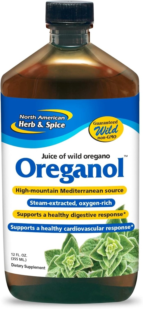 NORD AMERICAN HERB & SPICE Oreganol P73 Juice - 12 fl oz, Pack of 5 - Wild Oregano Olegano Oil - Heart & Digestive Health - Rinichi, Pancreas & Liver Support - Non-GMO - 865 Total Servings