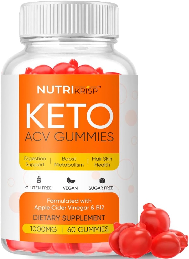 Keto ACV Gummies - fără zahăr Gluten-Free Apple Cidru Oţet Supliment pentru bărbaţi Femei (1000MG)