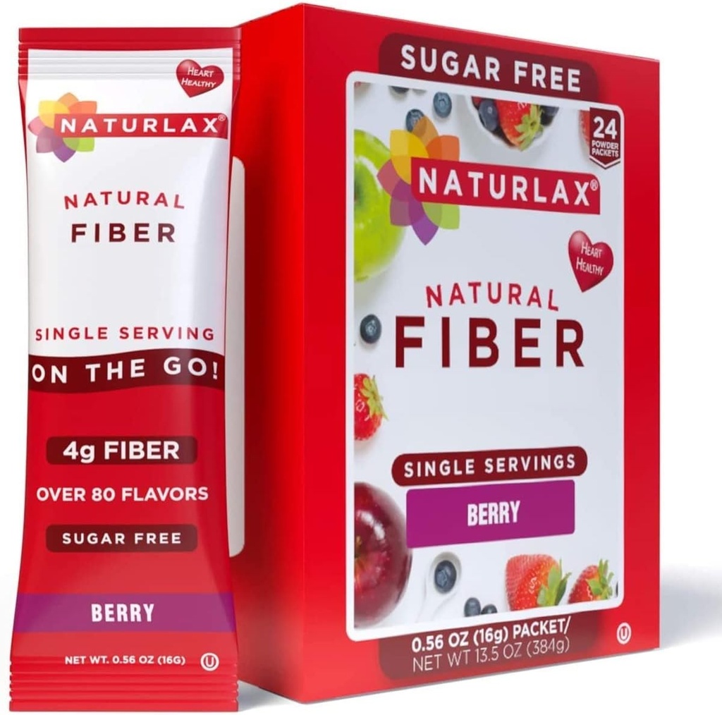 Psiliu Husk Fiber pulbere fără zahăr (Berry - 24 Pachete)