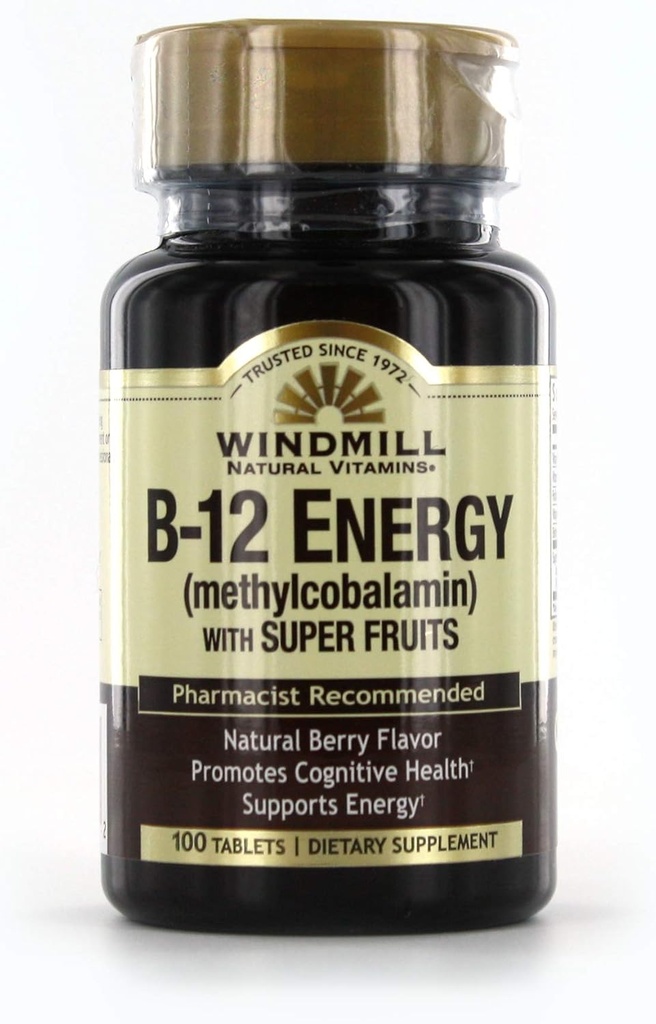 Windmill Vitamina B-12 Energie cu Super Fructe tablete 100 Ea