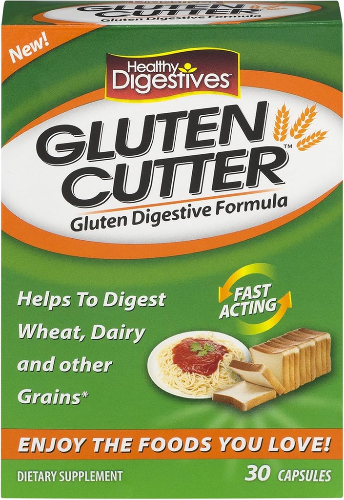 Sisteme naturale sănătoase Digestive Gluten Cutter, 60 capsule (2 cutii de 30 fiecare)