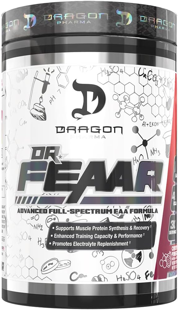 DRAGON PHARMA Dr. FEAAR® Advanced Full-Spectru EAA Matrix, Susţine Sinteza şi recuperarea proteinelor musculare, capacitatea de formare îmbunătăţită şi performanţă (30 Servings, rodii de cireşe)