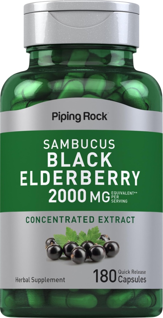 Piping Rock Elderberry Capsulele de fructe de pădure 