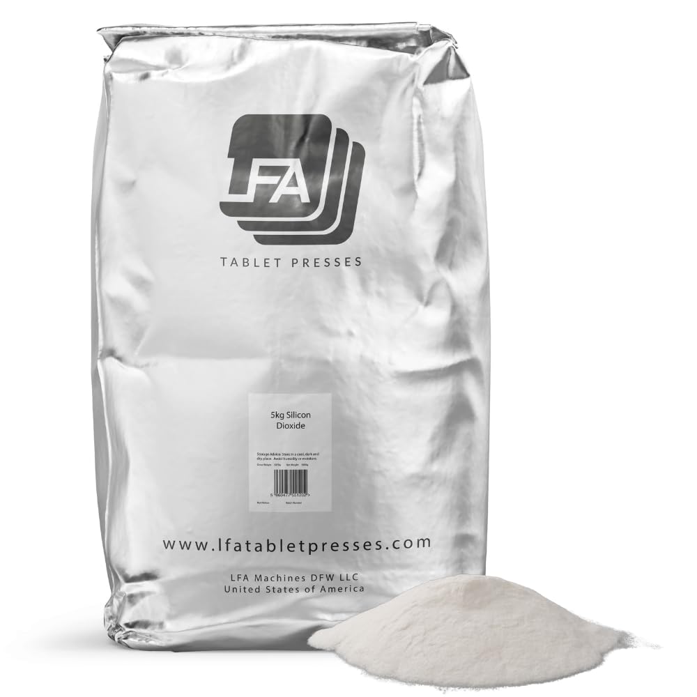 Silicon Dioxid - Agent anticoagulant - 5 kg (11 lb) - Pulbere de siliciu alimentar de grad - Glidant de umezeală pentru comprimat Presă & Capsule