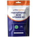 Acid pantotenic vidamatic Pulbere pură 500 mg per Serving - 100 Grams - De asemenea, numit vitamina B5-200 Serviri