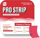 PROSTRIP® Cranberry+ UrofenolTM Furnizarea 36 mg Proanthocyanidins (PAC) - Adăugat cu D-Mannose, Organic Hibiscus, Vitamina D3, B6 & C 30 Oral Vegan Strips 