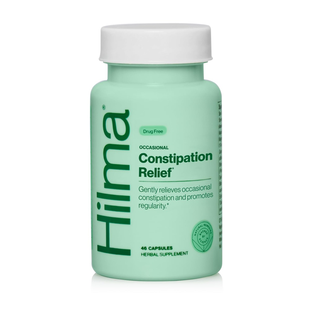 Hilma Gentle Bowel, Constipaţie ocazională Relief cu Citrat de magneziu, Laxative naturale şi blânde pentru constipaţie w/Magnesium Citrate, Ginger, Anise şi Bitter Orange, 46 Capsule Vegan
