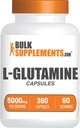 BulkSupplements.com L-Glutamine Capsule - Glutamina Supliment, Amino Acid Supliment - Gluten gratuit, 6 capsule per Serving (5000mg), 360 Conte (Pachet de 1)