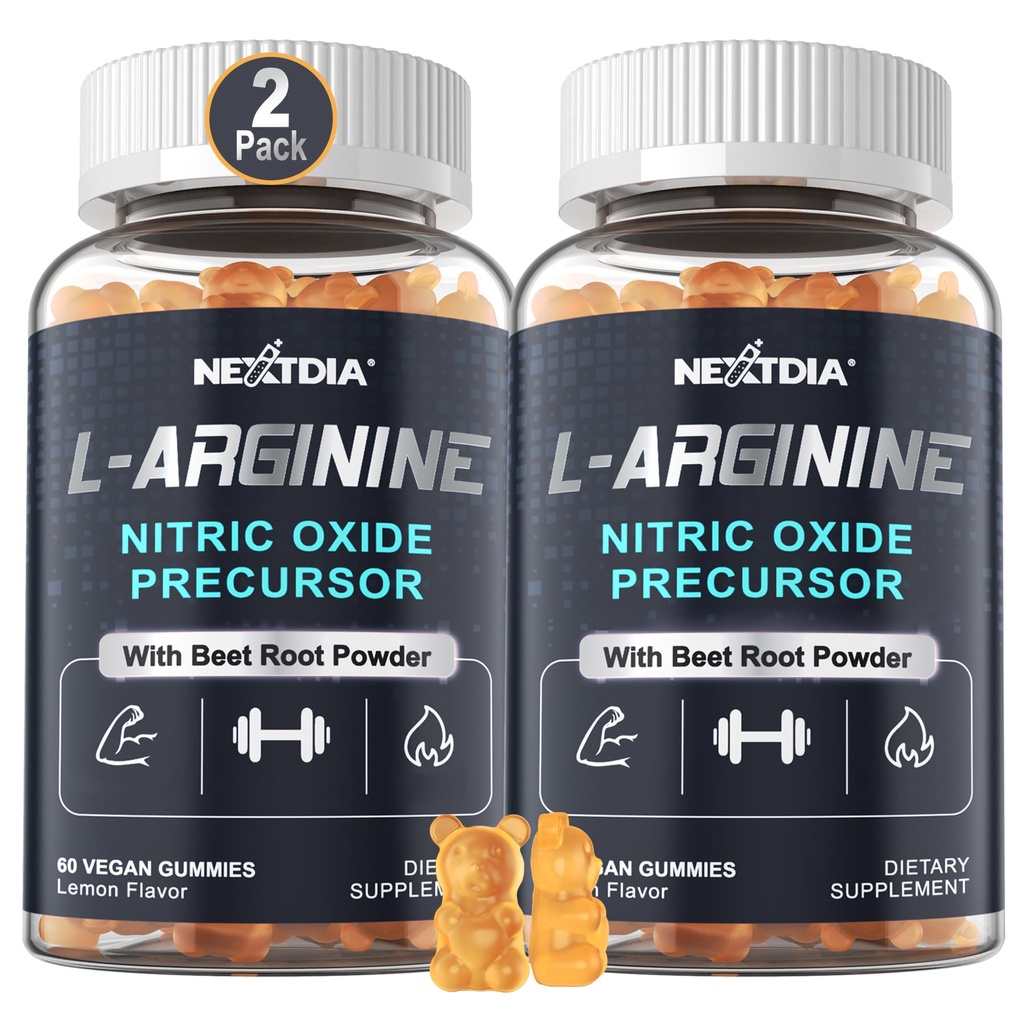 Sugar Free L Arginine Nitric Gummies 1300mg pentru barbati si femei cu L Citrulină, Root de sfeclă, B3 