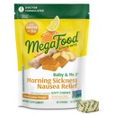 Megafood Baby & me Prenatal Morning Sickness Relief, Ginger Chews, cu vitamina B6, Made without 9 Food Allergens, Honey Lemon Ginger Flavor, 30 Chews