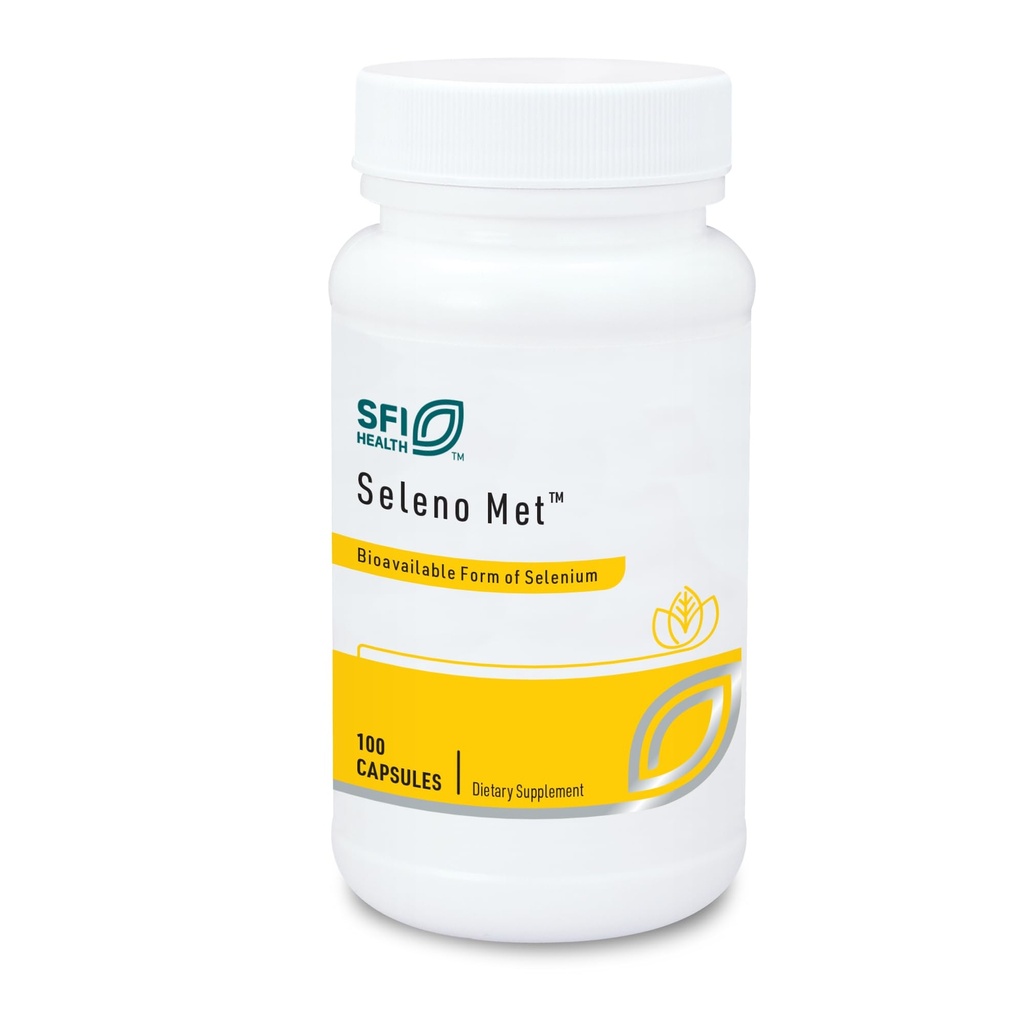 Klaire Labs SFI Health Seleno Met - 200 Milligrame Seleniu ca Selenometionină hipoalergică, Suport Antioxidant Biodisponibil fără Yeast, Dairy & Gluten-Free (100 capsule)