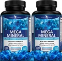Gradina potent 2-Pack Mega Supliment mineral Complex mineral complet cu calciu magneziu Zinc Bor Seleniu Crom & 72 Trace Minerale Supliment de calciu gratuit -200 pastile