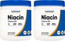 Nutricost Niacin Vitamina B3 Pulbere 250G (2 ambalaj) - 500 Grams - 1G Per Serving (Scoop Inclus)
