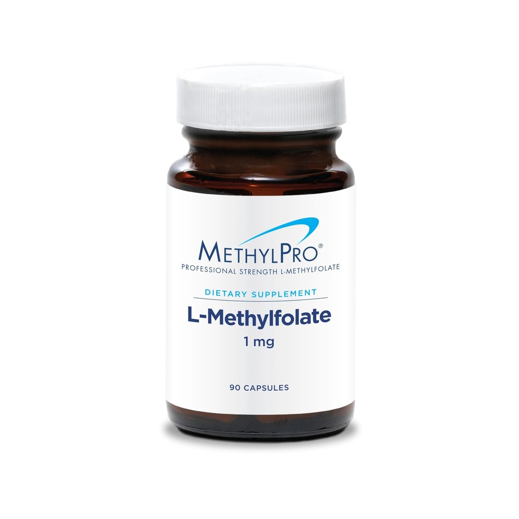 Metilpro L-metilfolat 1 mg - L Folat de metil, supliment de metilfolat pentru femei și bărbați, vitamina metilată B9 (5-MTHF) pentru sănătatea creierului, concentrare și calm - 90 capsule (pachet de 1)