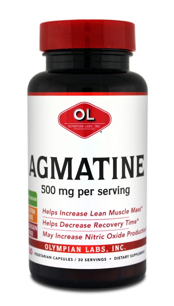 Olympian Labs Agmatine 500 mg per Serving, 60 Capsule vegetariene