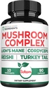 Satoomi 10in1 Lions Mane Supliment Complex - Amestecat cu Cordyceps Sinensis, Reishi Mushroom, Turcia Tail Mushroom & Altele - 90 Conte pentru 3 luni