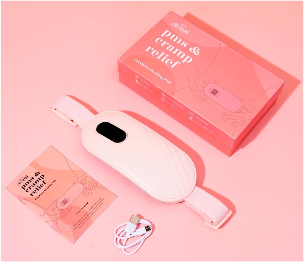 Pad portabil de încălzire pentru cramps perioada - Crampe de salvare Menstrual Încălzire Pad Vibrație de încălzire pentru durere, baterie reîncărcabilă, fără fir - Pad de încălzire fără fir cu Cadouri prietena masager