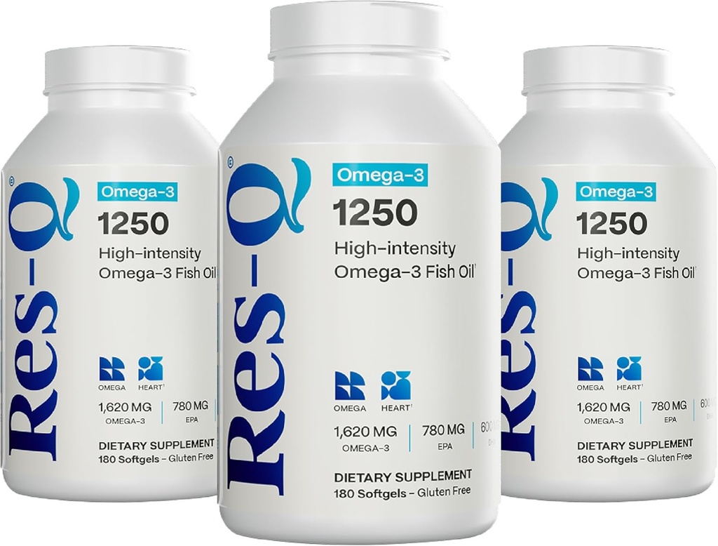 Res-Q 1250 Omega-3 Capsule de ulei de pește 3-Pachet