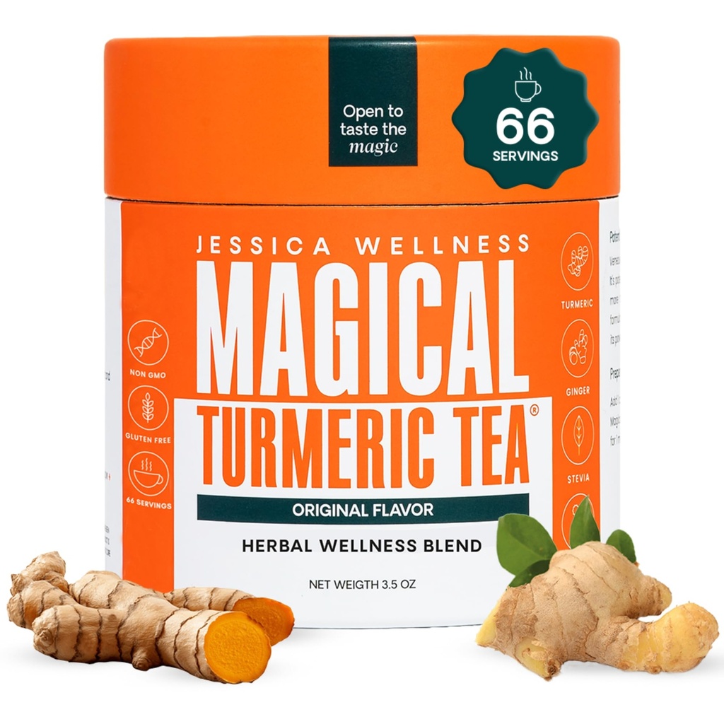JESSICA WELLNESS Ceai Turmeric Magic cu ghimbir, Pepper negru și Stevia 