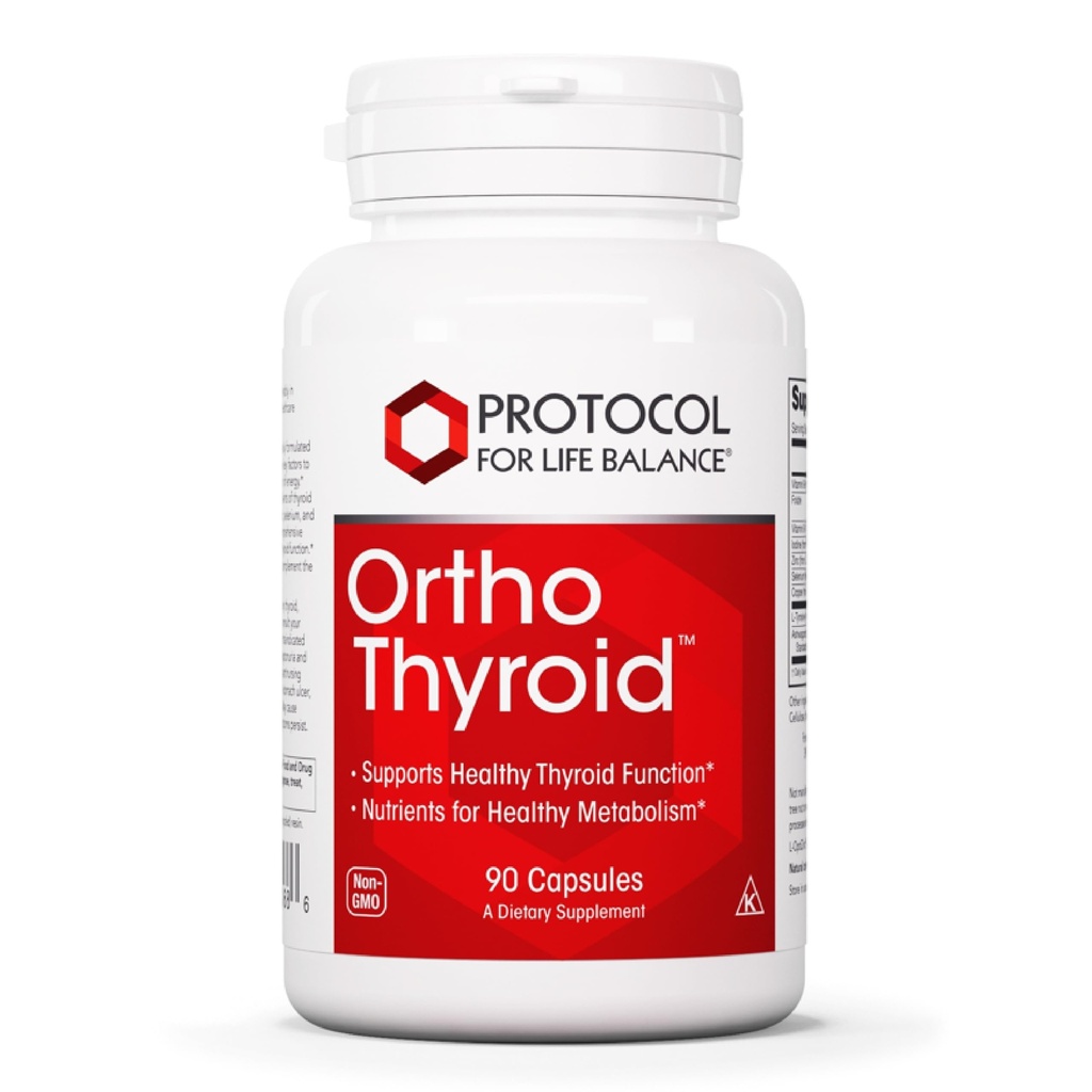 Protocolul Ortotiroida - Sustine functia tiroidiana sanatoasa* - cu Ashwagandha, Zinc & Seleniu - Non-GMO & Kosher - 90 Veg Capsule