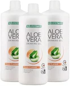 LR Lifetakt Aloe Vera Drink Gel Peach Flavou Health Care Femeile Bărbații beau în fiecare zi tratament natural set de 3-1000 ml./33.3 fl.oz