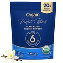 Orgain Organic Vegan Perfect Blend Pulbere de proteine, 20g Proteina plantelor curate, 6 Ingrediente, <1g Zahăr, Gluten gratuit, non-GMO; Fără arome artificiale, extract Stevia, lactate sau soia ingrediente - Vanilie