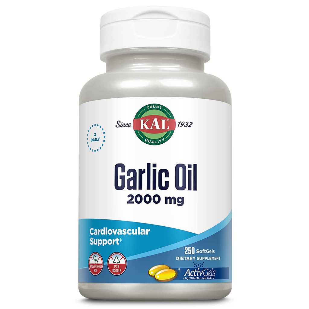 KAL Usturoi ulei 2000 Softgels, 250 Conte