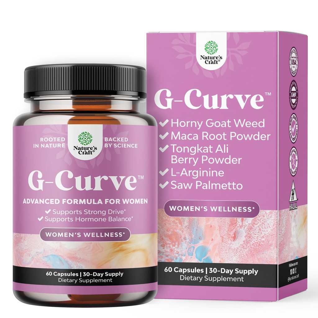 Pastile G-Curve de sân și de creștere a fundului poate sprijini curbe voluptuoase - Pastile de creștere plante cu buruieni de capră Horny pentru femei Saw Palmetto extract și L-Arginine *Rezultate mai Vary
