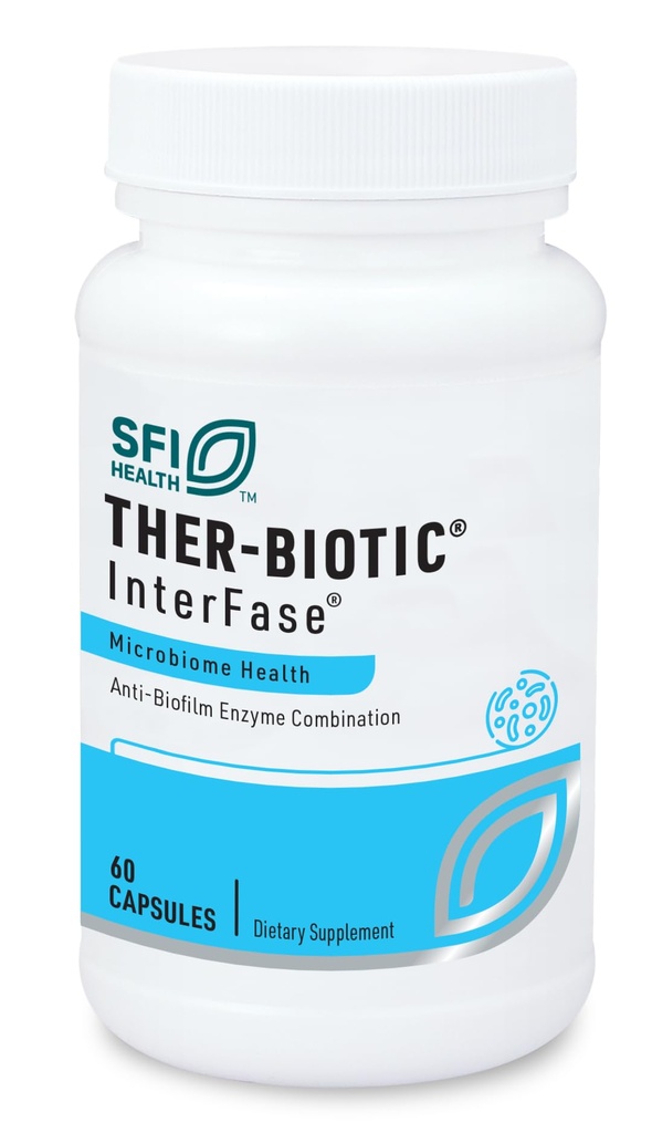 Klaire Labs SFI Health Ther-Biotic InterFase - Multizyme Formula pentru Digestive Health & Gut Balance - Proiectat pentru a sprijini un Microbiom sănătos (60 capsule)