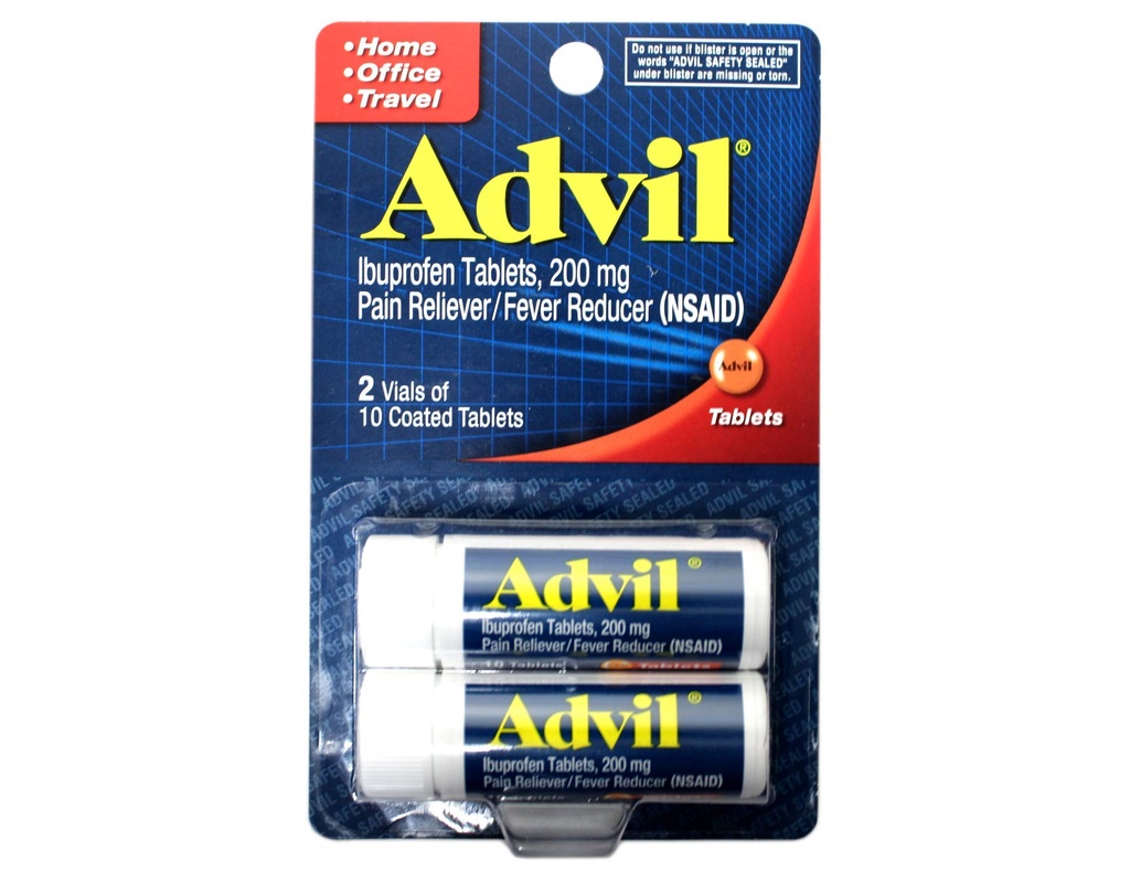 Advil Ibuprofen comprimate filmate, 200 mg, 10 Număr, (Pachet de 2)