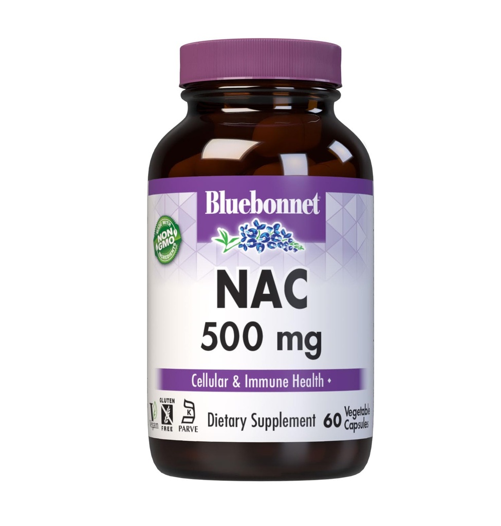 Bluebonnet NAC 500 mg Vitamină capsule, 60 Număr de capsule