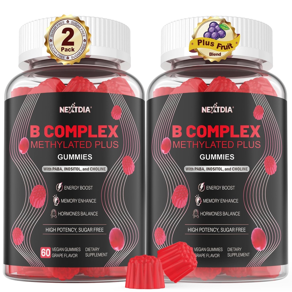 B3 B6 B7 Folate MethyB12 cu PABA, Inositol, Choline, Suportă MTHFR Gene & Energy, Vegan, 120Ct
