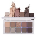 BINGBRUSH 10 Culori Dark Brown Gray Eyeshadow Pallet, Pigmentat Matte Shimmer Eyeshadow, Natural Neutru Shiny Eyeshadow Ultimate Makeup Palette, Vibrant Make Up Pallets Kit