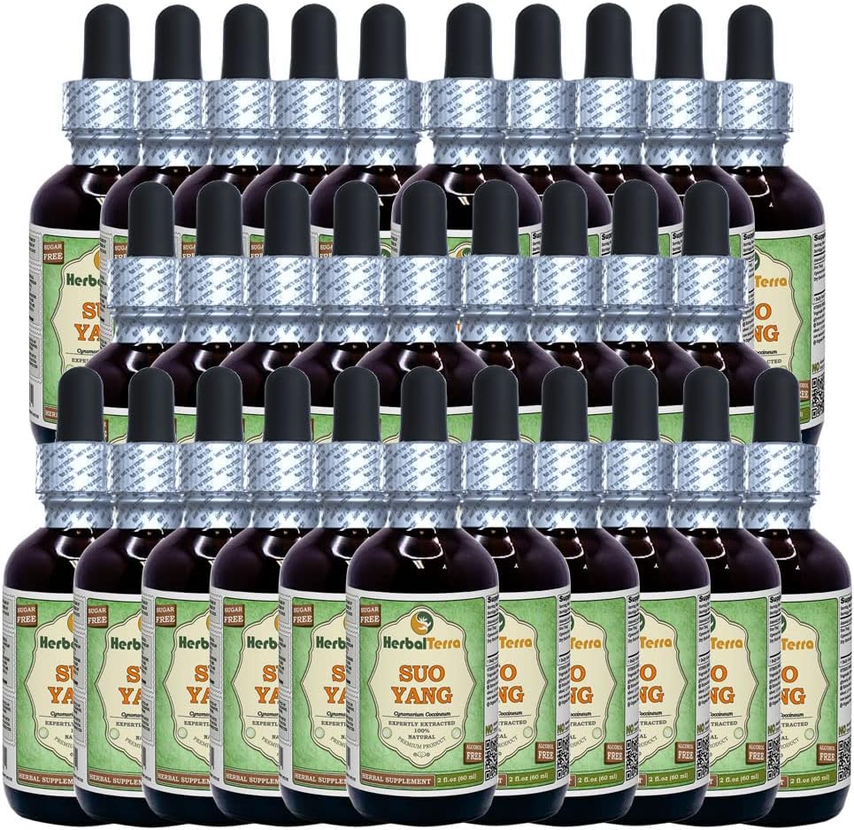 SUO Yang (Cynomorium coccineum) Glicerit, Extract lichid fără alcool din plante uscate (Brand Name: HerbalTerra, Proudly Made in USA) 30x2 fl.oz (30x60 ml)