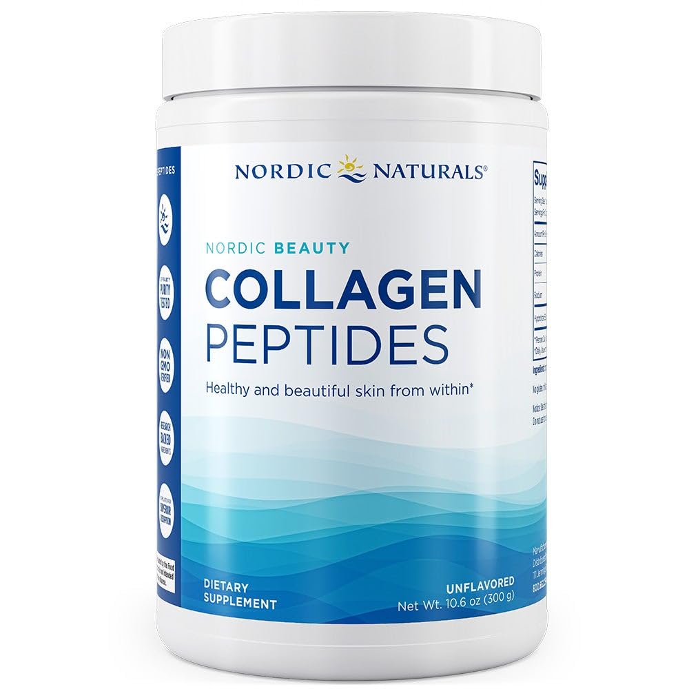 Nordic Naturals Nordic Beauty Colagen Peptides, Nearomat - 10,6 Ounces - Colagen Supliment pentru sanatatea si elasticitatea pielii - pentru bauturi calde si reci - 30 Serviri