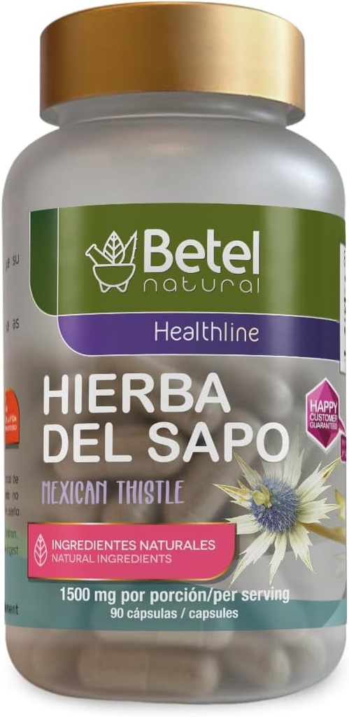 Betel Natural Premium Hierba del Sapo (Mexican Thistle) Capsule dezintoxicare sănătos ca bunica folosit - 90 Caps