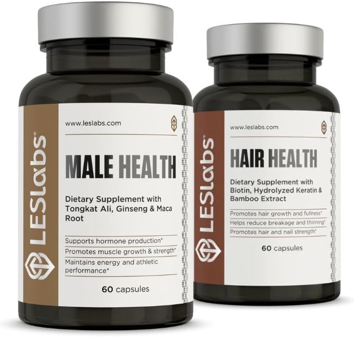 LES Labs Matur Bundle- Bărbat de sănătate și de sănătate a părului sprijin sănătoși Hormone de sex masculin niveluri, rezistenta si un cap mare de păr