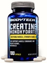 BODYTECH Creatin Monohidrat capsule un Micronizat o Suportă forţa musculară, masă, şi rezistenţă (100 capsule)