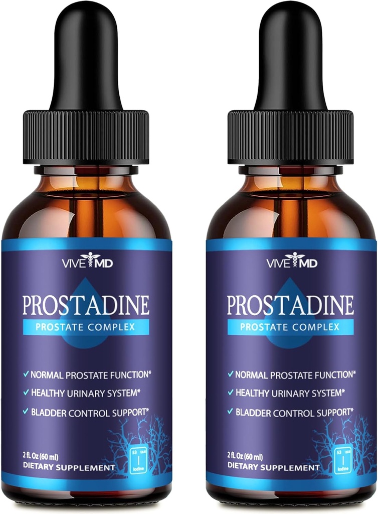 Vive MD Prostadine picături pentru sănătate prostată, probleme de urinare a vezicii urinare - Prostadina Formula oficială de picătură pentru concentraţia suplimentară cu rodie - Recenzii ale prostatadinei (Pachet din 2)