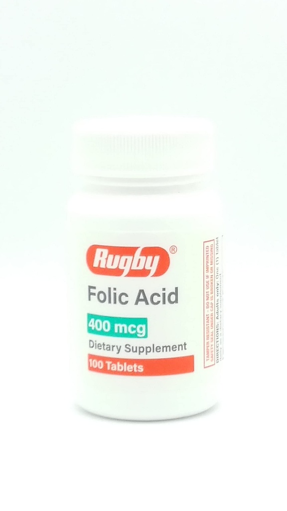 Laboratoarele de rugby Acid folic 400 mcg Vitamina B9 Folate supliment alimentar zilnic Gluten gratuit sprijină sănătatea cardiovasculară 100 comprimate pentru adulți numai (pachet de 1)