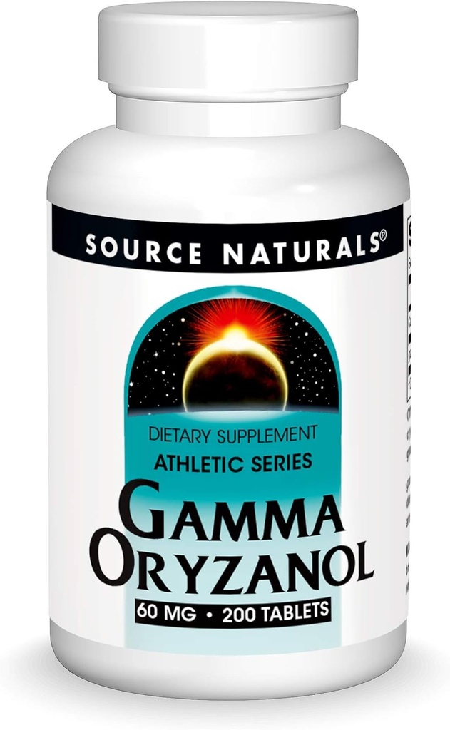 Sursa naturale Gamma Oryzanol, Athletic Series Dietary Supliment potrivit pentru vegetarieni, 60 MG - 200 comprimate