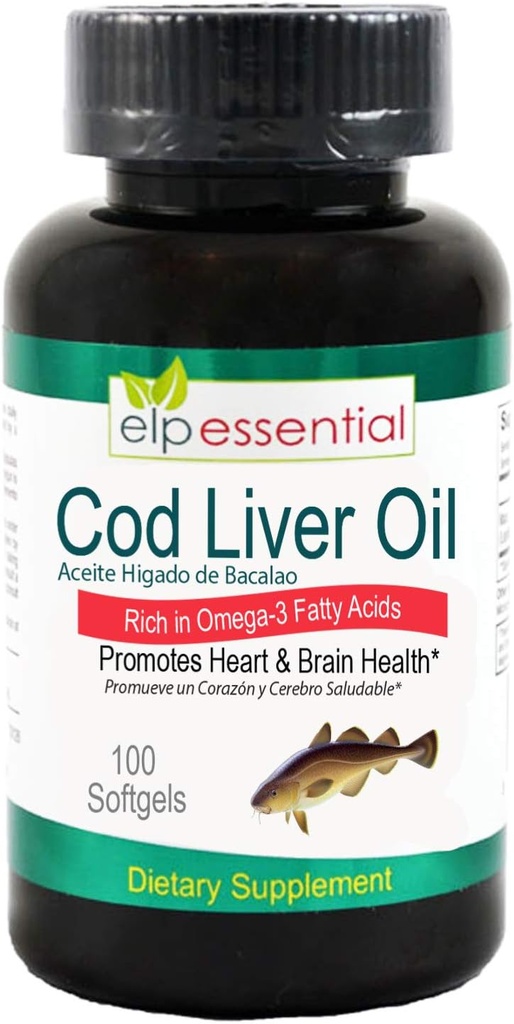 Cod Ulei de ficat 100 Softgels acete De Higado De Bacalao Capsules 100