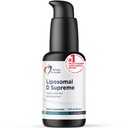 Design-uri pentru sănătate Liposomal D Supreme Vitamina D lichid - 2500 UI vitamina D3 + vitamina K (K1 + K2) - lipozomi pentru absorbţie superioară - Supliment non-GMO (100 serviri / 1.7oz)