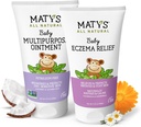 Matys Baby Eczema & Multifunctional Ointment 2pk Combo pentru bebelusi 3 luni +, Soothe Eczeme & Nourish Dry Skin, Steroid / Petroleum gratuit, 3.75oz fiecare tub