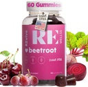 Sfeclă Root Gummies cu suplimente de ulei de struguri de extract de energie I Sugar Free Nitriți Suplimente pentru bărbați și femei I Global Health & Suport de tensiune arterială I 60 Gume - Aroma de cireșe