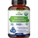 Zazzee USDA Organic Blueberry 10:1 Extract, 5000 mg Putere, 120 capsule Vegan, 4 luni de aprovizionare, concentrat și standardizate 10X extract de fructe integrale, 100% vegetarian, non-GMO, Made in the USA
